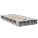 vidaXL Ágykeret tárolóval polcokkal Betonszürke 80 x 200 cm Szerelt Fa