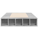 vidaXL Ágykeret tárolóval polcokkal Betonszürke 80 x 200 cm Szerelt Fa