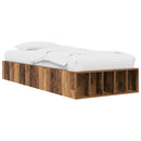 vidaXL Ágykeret tárolóval polcokkal Antik Fa 80 x 200 cm Szerelt Fa