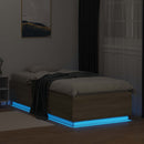 vidaXL LED-es Ágykeret Sonoma Tölgy 80 x 200 cm Szerelt Fa