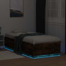 vidaXL LED-es Ágykeret Füstös Tölgy 80 x 200 cm Szerelt Fa