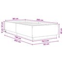 vidaXL LED-es Ágykeret Szürke Sonoma 80 x 200 cm Szerelt Fa