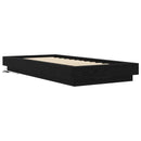 vidaXL LED-es Ágykeret Fekete Tölgy 80 x 200 cm Szerelt Fa