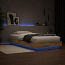 vidaXL LED-es Ágykeret Kézműves Tölgy színű 80 x 200 cm Szerelt Fa