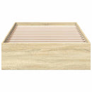 vidaXL Ágykeret tárolóval fiókkal Sonoma Tölgy 80 x 200 cm Szerelt Fa