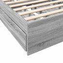 vidaXL Ágykeret tárolóval fiókkal Szürke Sonoma 80 x 200 cm Szerelt Fa