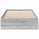 vidaXL Ágykeret tárolóval fiókkal Szürke Sonoma 80 x 200 cm Szerelt Fa
