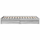 vidaXL Ágykeret tárolóval fiókkal Szürke Sonoma 80 x 200 cm Szerelt Fa