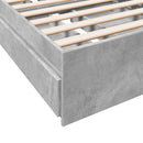 vidaXL Ágykeret tárolóval fiókkal Betonszürke 80 x 200 cm Szerelt Fa