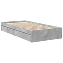 vidaXL Ágykeret tárolóval fiókkal Betonszürke 80 x 200 cm Szerelt Fa