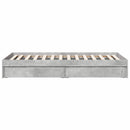vidaXL Ágykeret tárolóval fiókkal Betonszürke 80 x 200 cm Szerelt Fa