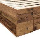 vidaXL Ágykeret tárolóval fiókkal Antik Fa 80 x 200 cm Szerelt Fa