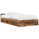 vidaXL Ágykeret tárolóval fiókkal Antik Fa 80 x 200 cm Szerelt Fa