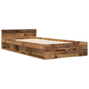 vidaXL Ágykeret tárolóval fiókkal Antik Fa 80 x 200 cm Szerelt Fa