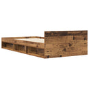 vidaXL Ágykeret tárolóval fiókkal Antik Fa 80 x 200 cm Szerelt Fa