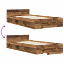 vidaXL Ágykeret tárolóval fiókkal Antik Fa 80 x 200 cm Szerelt Fa