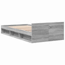 vidaXL Ágykeret tárolóval fiókkal Szürke Sonoma 80 x 200 cm Szerelt Fa