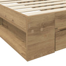 vidaXL Ágykeret tárolóval Kézműves Tölgy színű 80 x 200 cm Szerelt Fa
