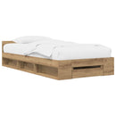 vidaXL Ágykeret tárolóval Kézműves Tölgy színű 80 x 200 cm Szerelt Fa