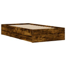 vidaXL Ágykeret tárolóval fiókkal Füstös Tölgy 80 x 200 cm Szerelt Fa