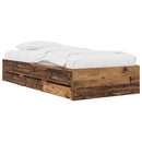 vidaXL Ágykeret tárolóval fiókkal Antik Fa 80 x 200 cm Szerelt Fa