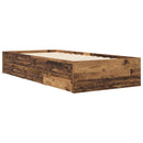 vidaXL Ágykeret tárolóval fiókkal Antik Fa 80 x 200 cm Szerelt Fa