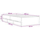 vidaXL Ágykeret tárolóval fiókkal Antik Fa 80 x 200 cm Szerelt Fa