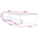 vidaXL Ágykeret polcokkal Sonoma Tölgy 80 x 200 cm Szerelt Fa