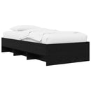 vidaXL Ágykeret polcokkal Fekete Tölgy 80 x 200 cm Szerelt Fa