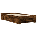 vidaXL Ágykeret tárolóval fiókkal Füstös Tölgy 80 x 200 cm Szerelt Fa