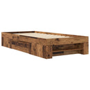 vidaXL Ágykeret tárolóval fiókkal Antik Fa 80 x 200 cm Szerelt Fa