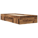 vidaXL Ágykeret tárolóval fiókkal Antik Fa 80 x 200 cm Szerelt Fa