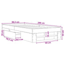 vidaXL Ágykeret tárolóval fiókkal Antik Fa 80 x 200 cm Szerelt Fa