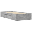 vidaXL Ágykeret tárolóval fiókkal Betonszürke 80 x 200 cm Szerelt Fa
