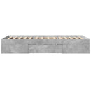 vidaXL Ágykeret tárolóval fiókkal Betonszürke 80 x 200 cm Szerelt Fa