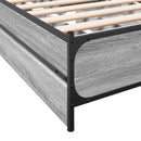 vidaXL Ágykeret támlával fiókkal Szürke Sonoma 80 x 200 cm Szerelt Fa