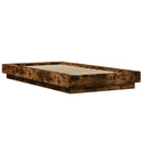 vidaXL Padlós ágykeret Füstös Tölgy 80 x 210 cm Szerelt Fa