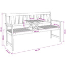 vidaXL Kerti pad 158 x 55 x 89 cm Tömör Akácfa Természetes