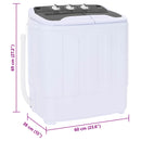 vidaXL Mini mosógép két tartállyal 3,6 kg Fekete és Fehér