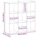 vidaXL Könyvszekrény Fekete Tölgy 102 x 32 x 102 cm