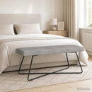 vidaXL pad Világosszürke 110 x 40 x 45 cm Bársony