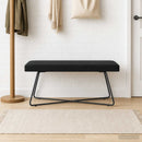 vidaXL pad Fekete 110 x 40 x 45 cm Bársony