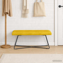 vidaXL pad Sárga 110 x 40 x 45 cm Bársony