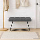 vidaXL Gombos varrású pad Sötétszürke 80 x 40 x 46 cm Szövet