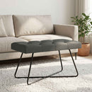 vidaXL Gombos varrású pad Sötétszürke 80 x 40 x 46 cm Szövet