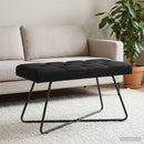 vidaXL Gombos varrású pad Fekete 80 x 40 x 46 cm Szövet