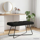 vidaXL Gombos varrású pad Fekete 80 x 40 x 46 cm Szövet