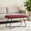 vidaXL Gombos varrású pad Bordó 80 x 40 x 46 cm Szövet