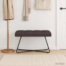 vidaXL Gombos varrású pad Sötét Barna 80 x 40 x 46 cm Szövet