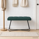 vidaXL Gombos varrású pad Sötétzöld 80 x 40 x 46 cm Szövet
